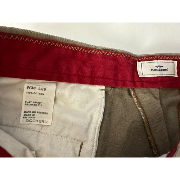 Docker D3 Mens Brown Flat Front Relaxed Fit Casual Pants Size W38 x L29 - Picture 12 of 12